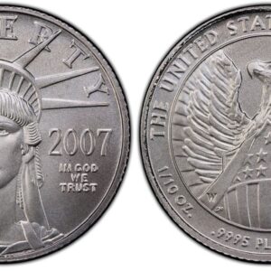 2007-W 1/10 oz Burnished Platinum Eagle $10 PCGS SP70