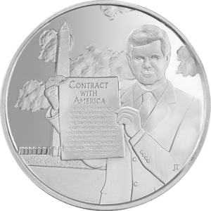 1 oz Silver Round – Newt Gingrich Contract with America