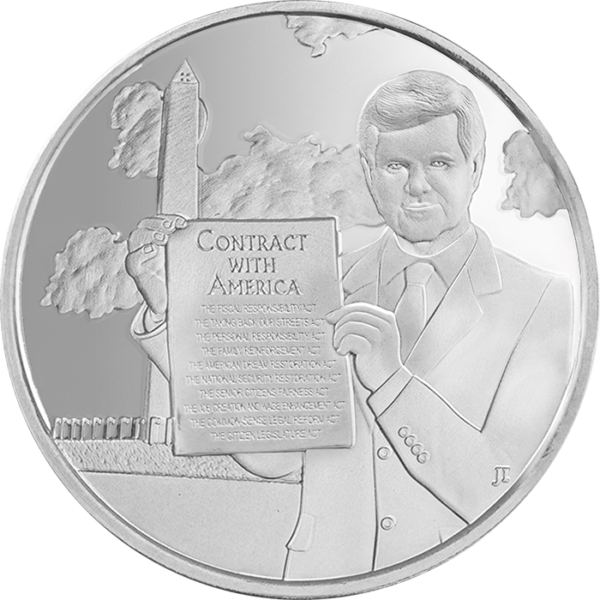 1 oz Silver Round – Newt Gingrich Contract with America