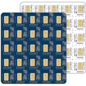 25 x 1 g Gold Bar – PAMP Multigram Gold Bar (Carded)