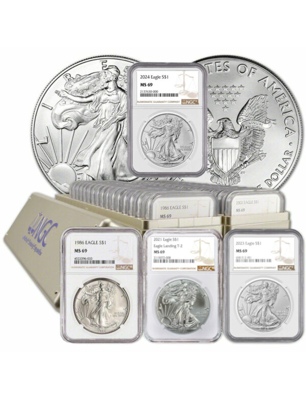 1986-2024 NGC MS69 40-Coin Silver Eagle Set